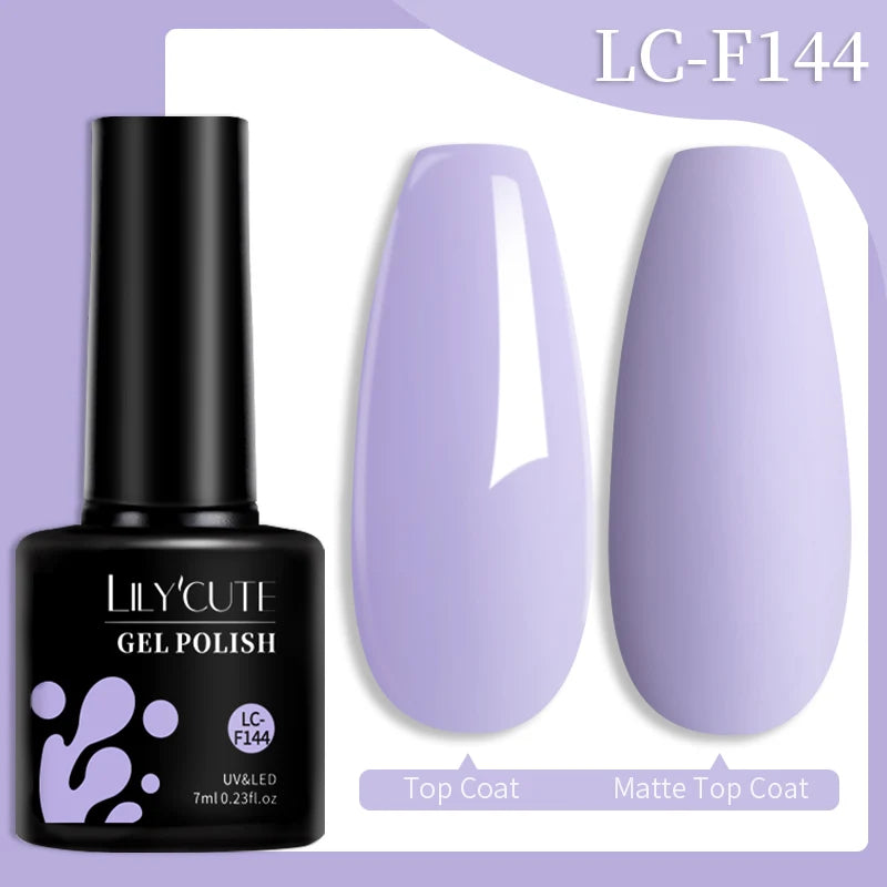 LILYCUTE 7ML 184 Colors Nail Gel Polish Shining Red Glitter Semi Permanent Nail Art Varnish Long Lasting UV LED Gel Manicure
