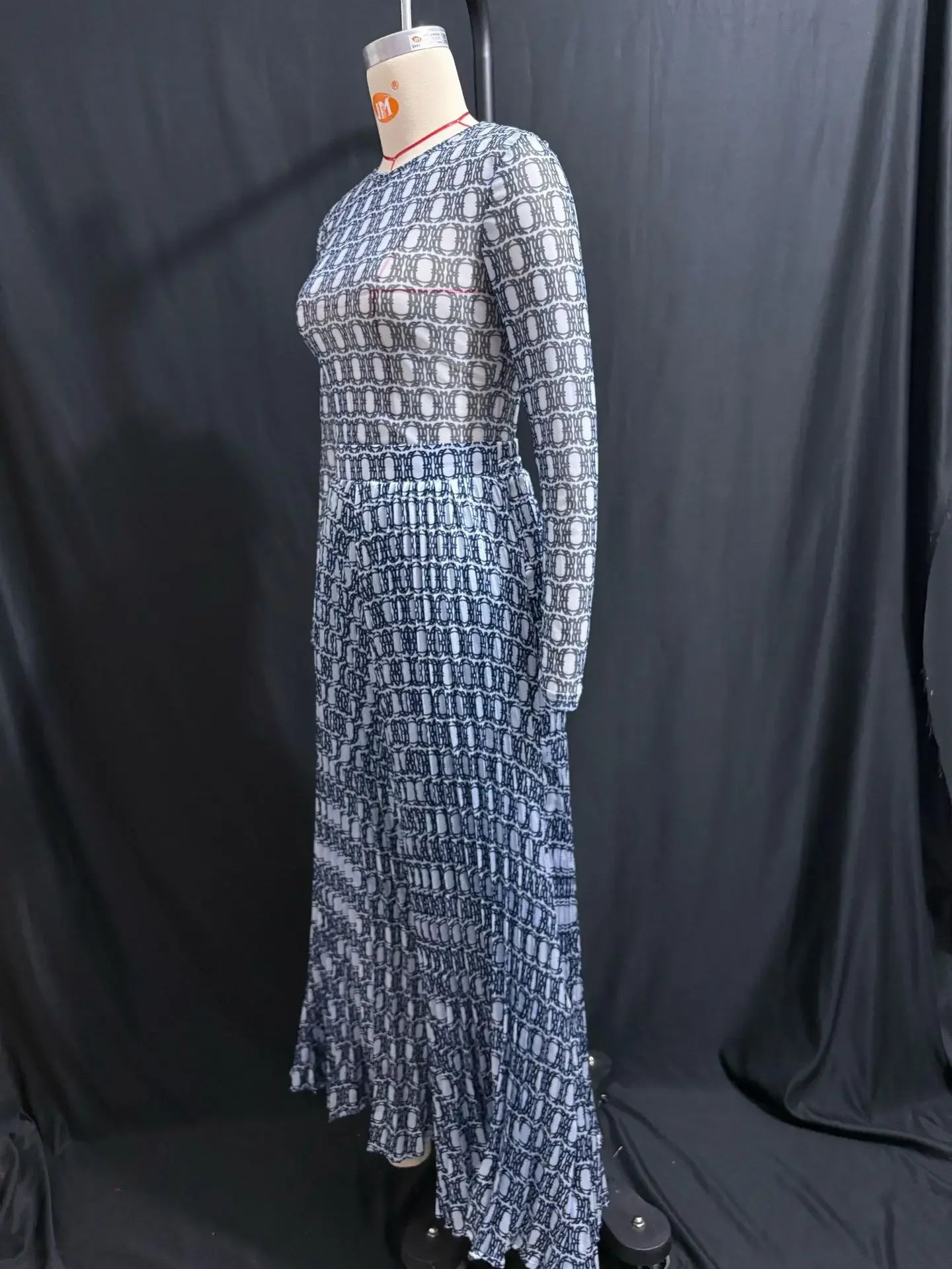 Women Two Piece Sets Skirt Set Round Neck Full Sleeve Print Tops Long Skirts A Line High Waist Y2k Streetwear Elegant 2026