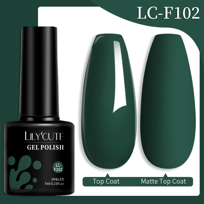 LILYCUTE 7ML 184 Colors Nail Gel Polish Shining Red Glitter Semi Permanent Nail Art Varnish Long Lasting UV LED Gel Manicure