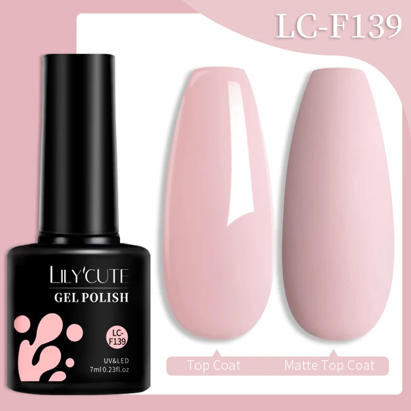 LILYCUTE 7ML 184 Colors Nail Gel Polish Shining Red Glitter Semi Permanent Nail Art Varnish Long Lasting UV LED Gel Manicure