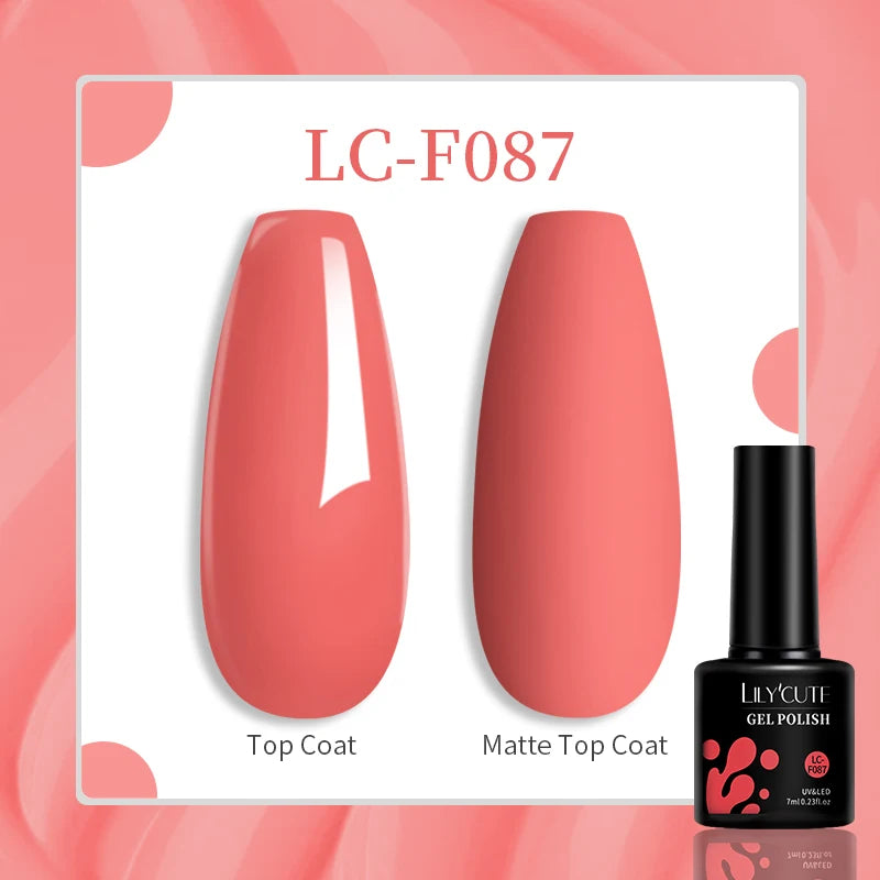 LILYCUTE 7ML Gel Nail Polish High Saturation Color For Manicure Vernis Semi Permanent Nail Art Base Top Coat UV Nail Polish