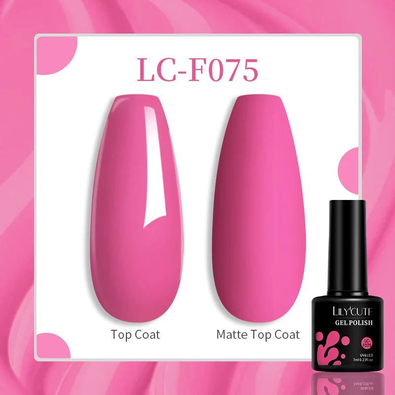 LILYCUTE 7ML Gel Nail Polish High Saturation Color For Manicure Vernis Semi Permanent Nail Art Base Top Coat UV Nail Polish