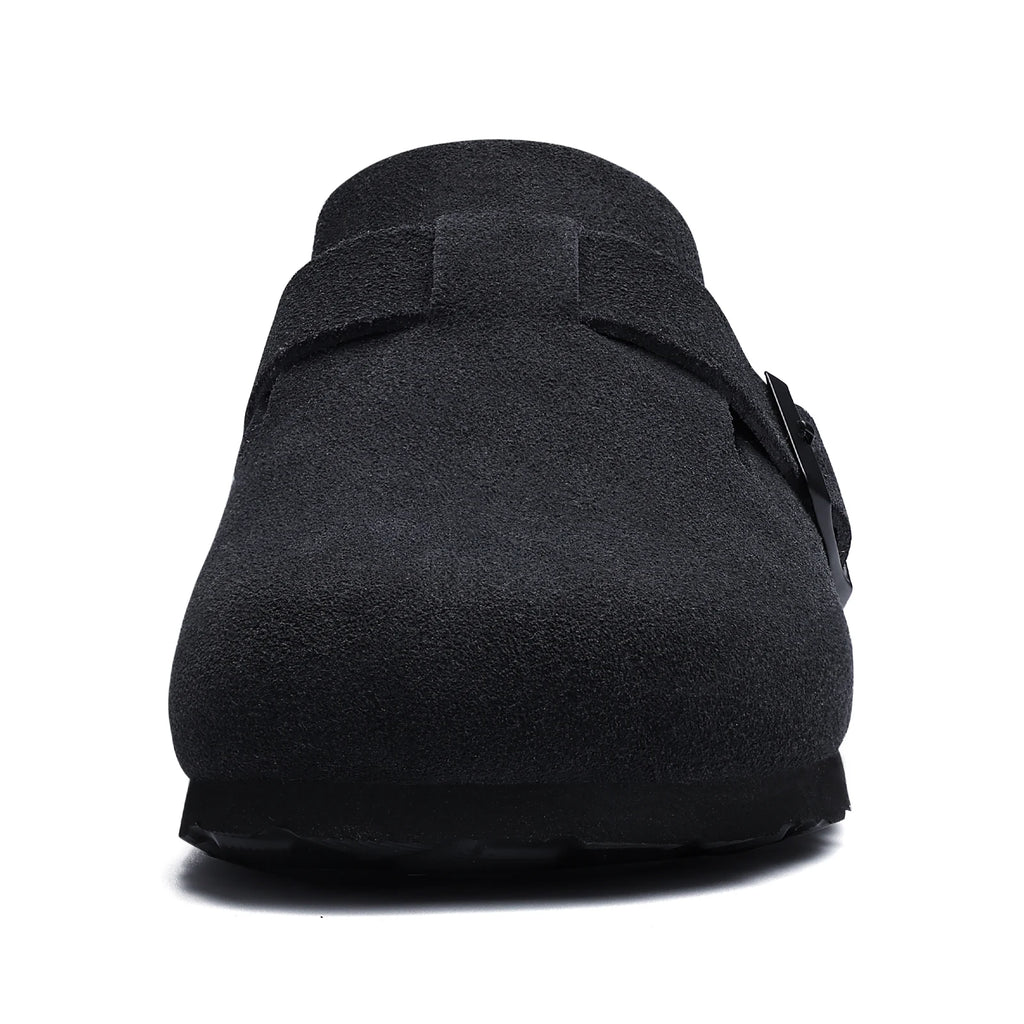 Kidmi Cork Suede Mules Slippers For Women Fashion Men Clogs Shoes Classic Cork Antislip Outdoor Slippers With Arch Support