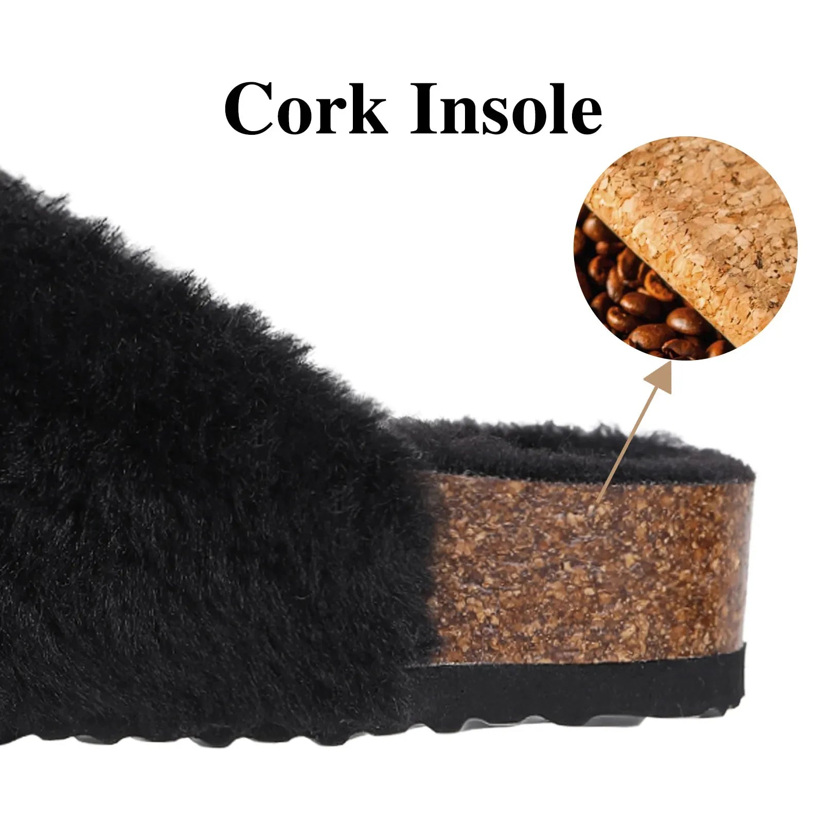 Kidmi Cork Suede Mules Slippers For Women Fashion Men Clogs Shoes Classic Cork Antislip Outdoor Slippers With Arch Support