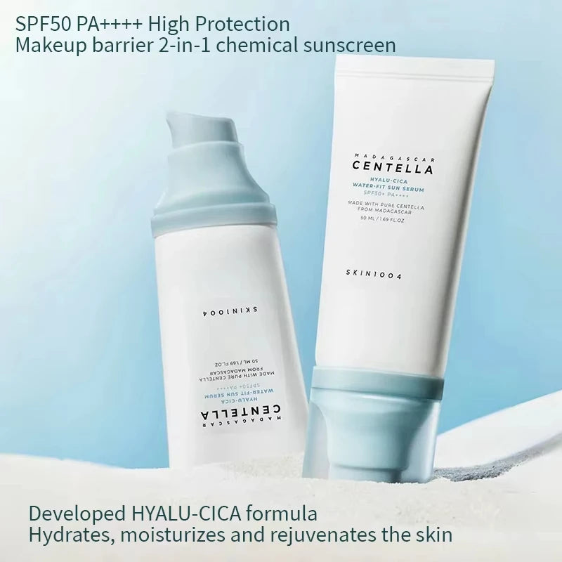SKIN1004 Centella Hyalu-Cica Skincare Set – Face Moisture Cream 75ml + Sunscreen SPF50+ PA++++ 50ml, Deep Hydration & Sun Care