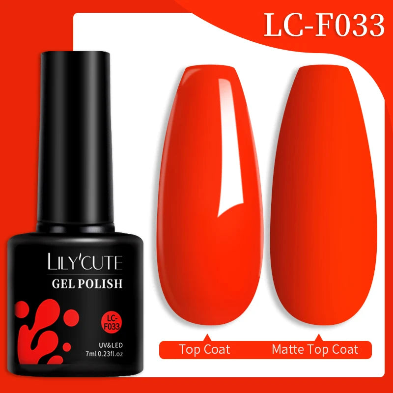 LILYCUTE 7ML Colorful Gel Nail Polish 129 Colors Long Lasting For Manicure Semi Permanent Base Top Coat Nail Art UV Gel Varnish