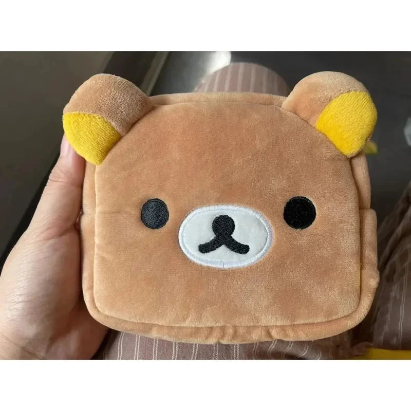 San-X Rilakkuma Plush Pouch: Soft Bear Makeup Bag & Pen Case – Cute Vanity Organizer & Kawaii Accessory
