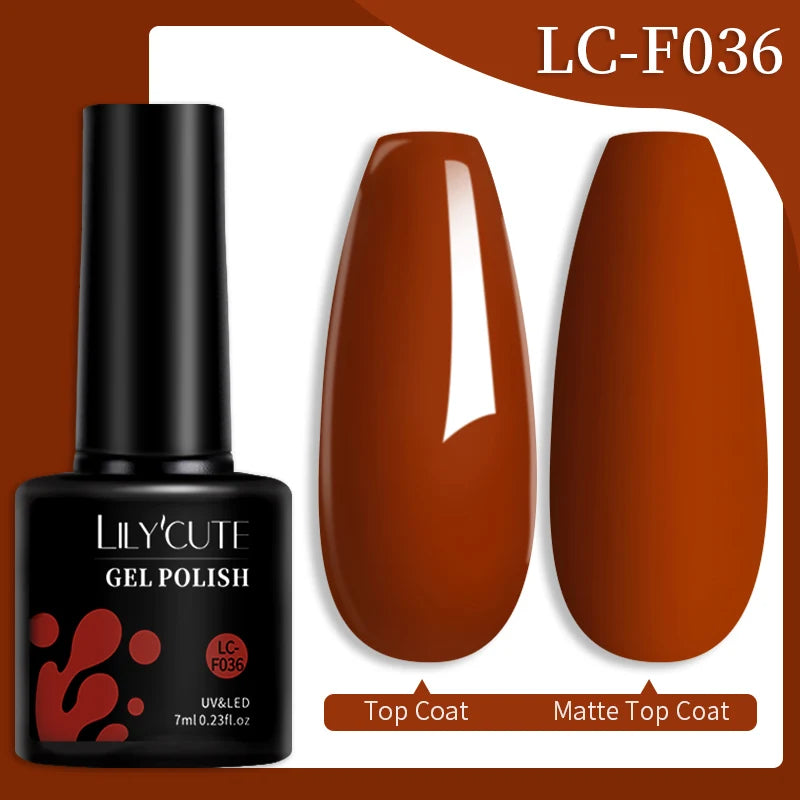 LILYCUTE 7ML 184 Colors Nail Gel Polish Shining Red Glitter Semi Permanent Nail Art Varnish Long Lasting UV LED Gel Manicure