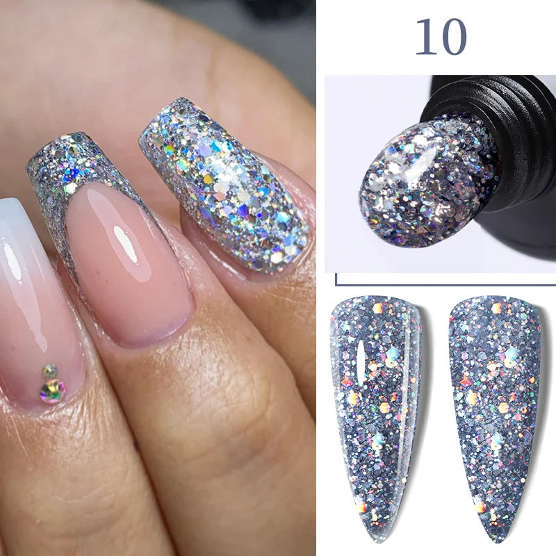LILYCUTE Extension Nail Gel Polish Glitter Vernis Semis Permanent UV Gel For Manicure Nail Art Prolong Construction Gel