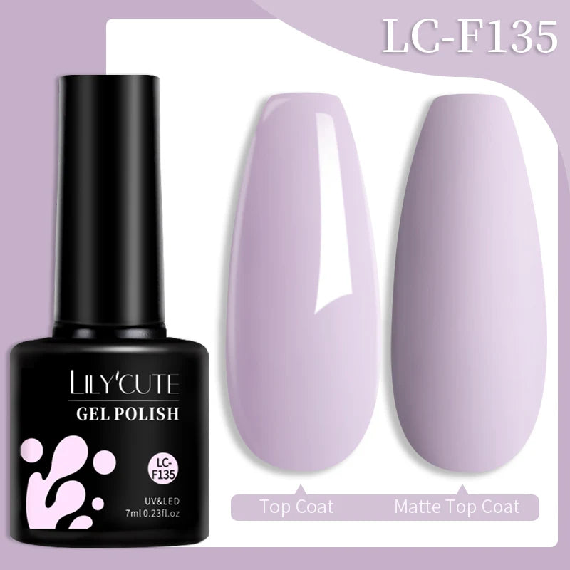 LILYCUTE 7ML 184 Colors Nail Gel Polish Shining Red Glitter Semi Permanent Nail Art Varnish Long Lasting UV LED Gel Manicure