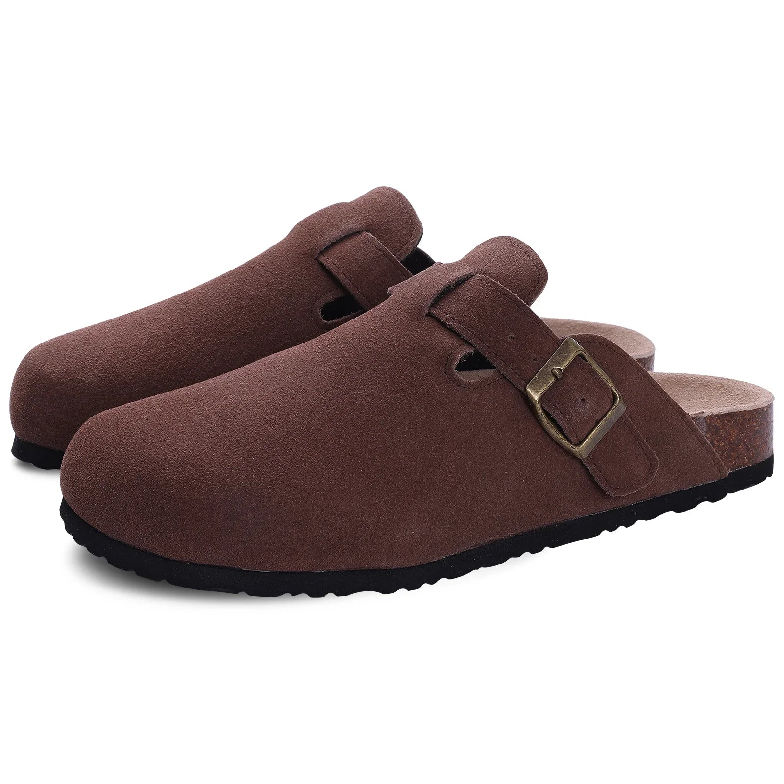 Fashion Women's Suede Mules Slippers 2025 Men Clogs Cork Insole Sandals Arch Support Outdoor Beach Slides Home Shoes Woman