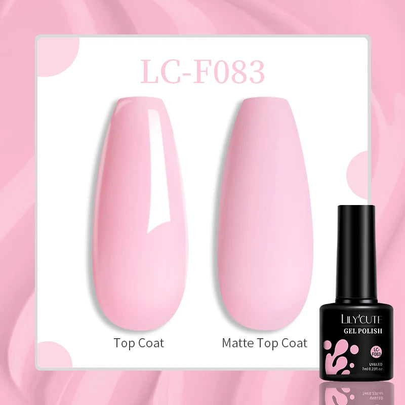 LILYCUTE 7ML Colorful Gel Nail Polish 129 Colors Long Lasting For Manicure Semi Permanent Base Top Coat Nail Art UV Gel Varnish