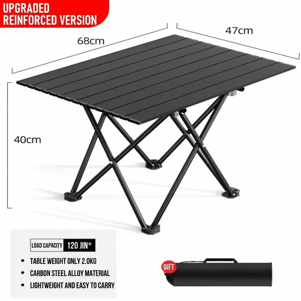 Carbon Steel Alloy Folding Table X Frame Slatted Top Portable Table Lightweight Reinforced Heavy Duty Outdoor Table Market Stall