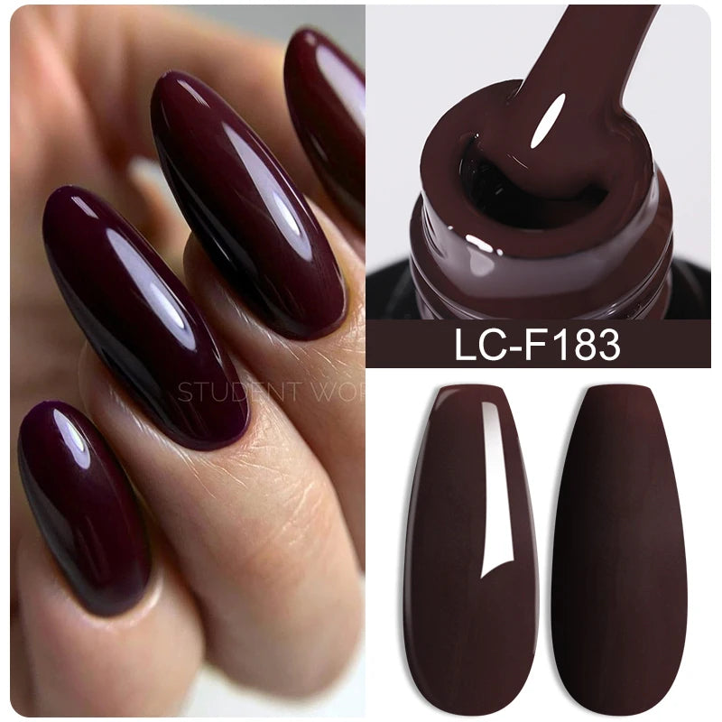 LILYCUTE 7ml Coffee Brown Dark Red Winter Nail Gel Polish Autumn Winter Color Semi Permanent Soak Off UV LED Varnish