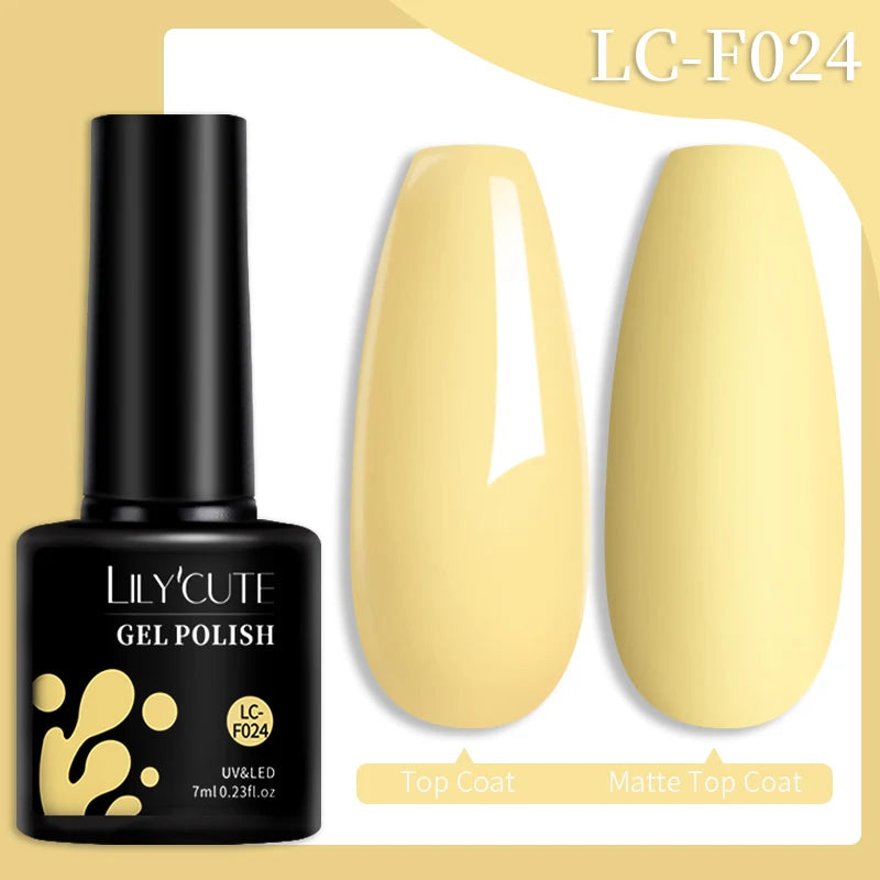 LILYCUTE 7ml Colorful Gel Nail Polish Long Lasting For Manicure Semi Permanent Base Top Coat Nail Art UV Gel Varnish