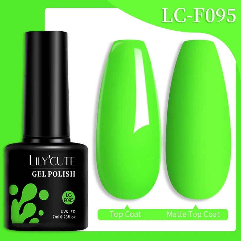 LILYCUTE 7ML 184 Colors Nail Gel Polish Shining Red Glitter Semi Permanent Nail Art Varnish Long Lasting UV LED Gel Manicure