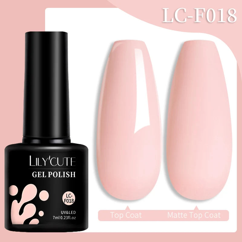 LILYCUTE 7ML 184 Colors Nail Gel Polish Shining Red Glitter Semi Permanent Nail Art Varnish Long Lasting UV LED Gel Manicure