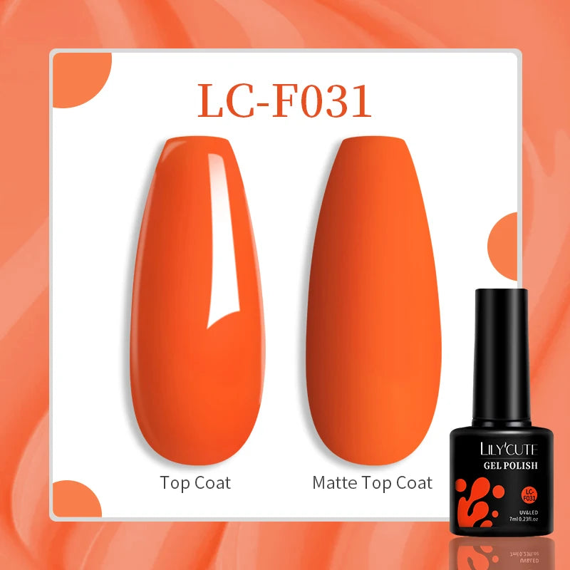 LILYCUTE 7ML Gel Nail Polish High Saturation Color For Manicure Vernis Semi Permanent Nail Art Base Top Coat UV Nail Polish