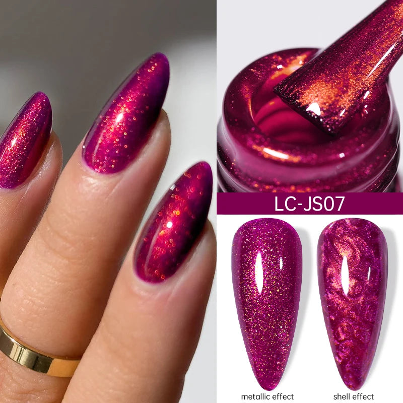 LILYCUTE Glitter Gel Nail Polish Sequins Semi Permanent UV Gel Colorful Gel Polish Soak Off UV LED Nail Gel Varnish For Manicure