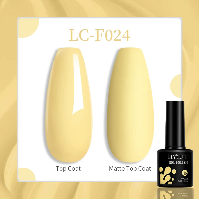 LILYCUTE 7ML Colorful Gel Nail Polish 129 Colors Long Lasting For Manicure Semi Permanent Base Top Coat Nail Art UV Gel Varnish