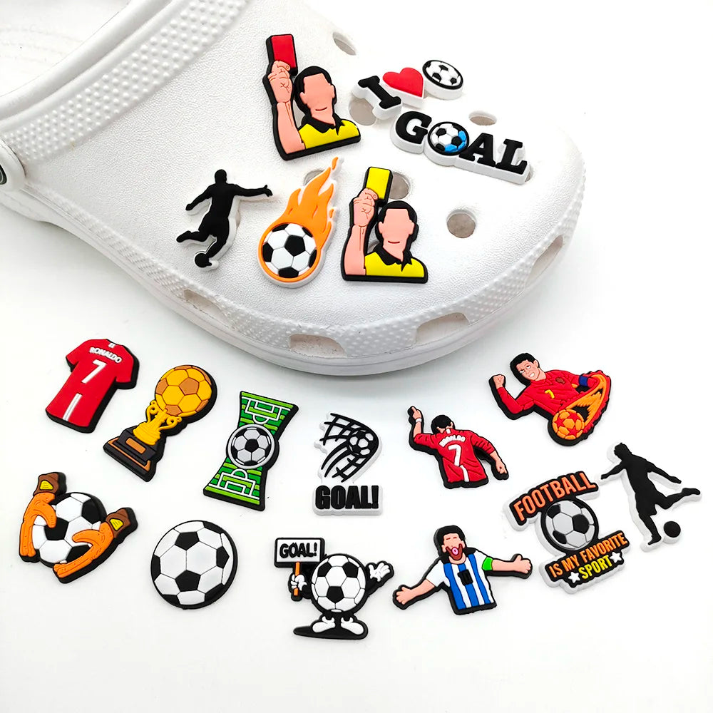 Soccer Football Sport Shoe Charms for Clogs Sandals Decoration Shoe Accessories Charms for Boys Gifts