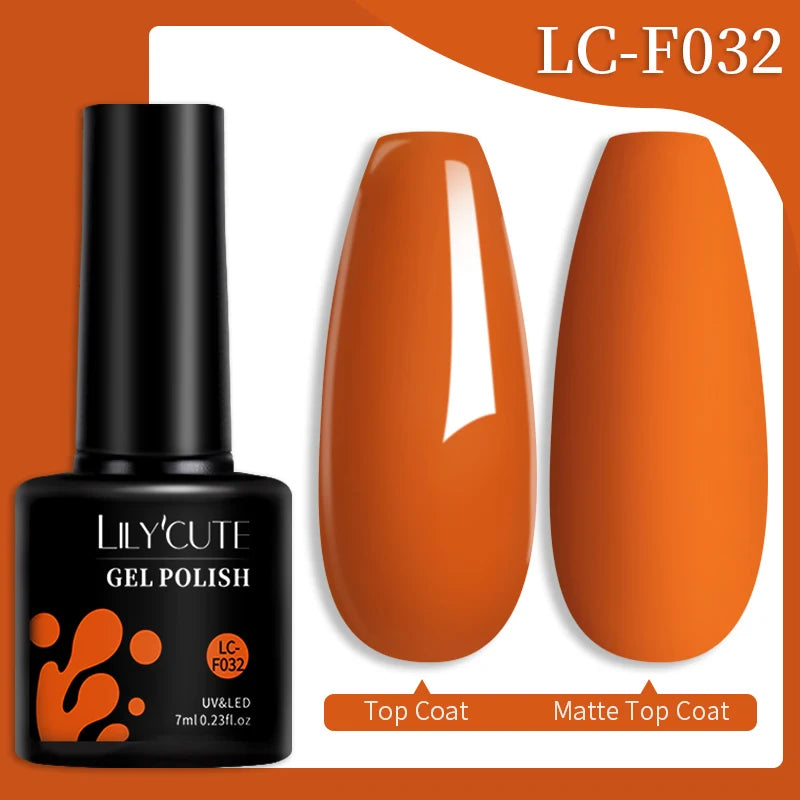 LILYCUTE 7ML 184 Colors Nail Gel Polish Shining Red Glitter Semi Permanent Nail Art Varnish Long Lasting UV LED Gel Manicure