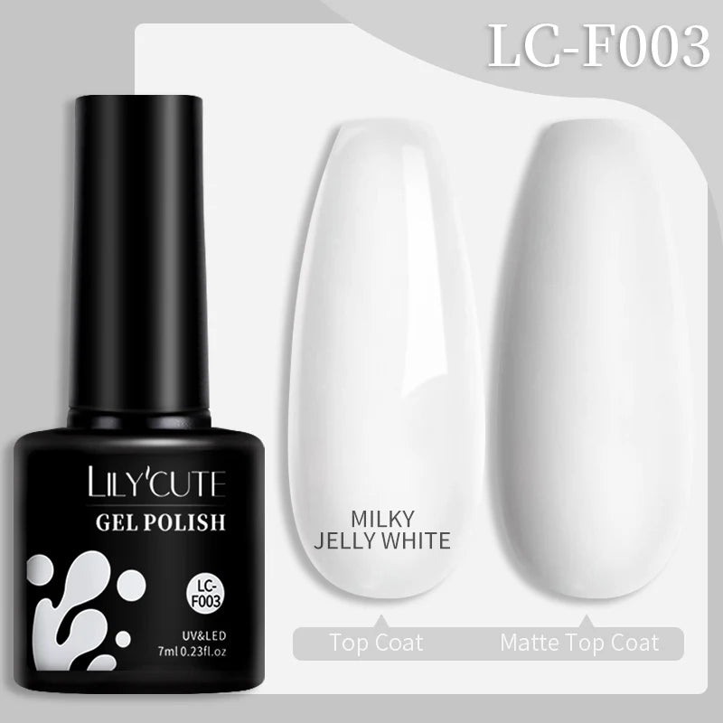 LILYCUTE 7ml Colorful Gel Nail Polish Long Lasting For Manicure Semi Permanent Base Top Coat Nail Art UV Gel Varnish