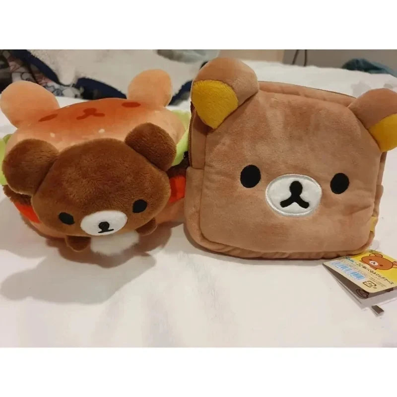 San-X Rilakkuma Plush Pouch: Soft Bear Makeup Bag & Pen Case – Cute Vanity Organizer & Kawaii Accessory