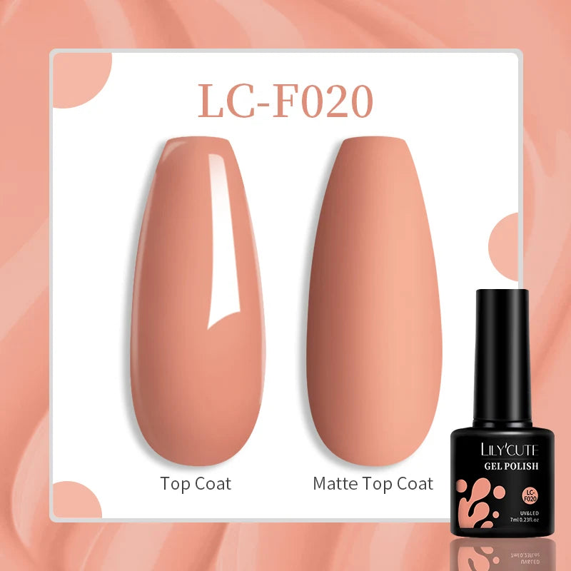 LILYCUTE 7ML Gel Nail Polish High Saturation Color For Manicure Vernis Semi Permanent Nail Art Base Top Coat UV Nail Polish