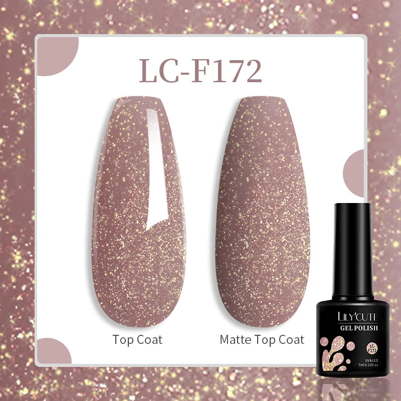 LILYCUTE 7ML Colorful Gel Nail Polish 129 Colors Long Lasting For Manicure Semi Permanent Base Top Coat Nail Art UV Gel Varnish