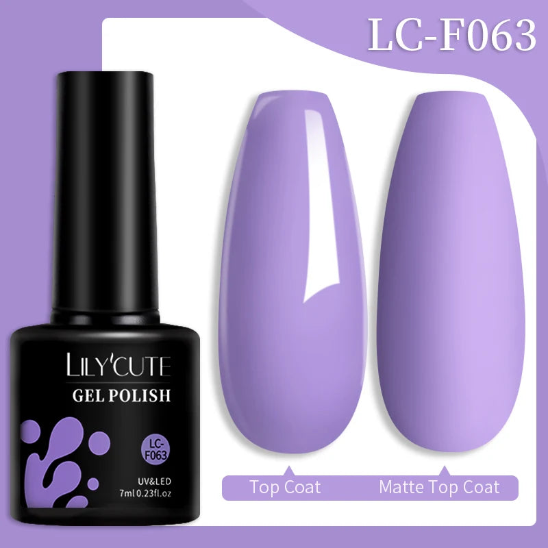 LILYCUTE 7ML 184 Colors Nail Gel Polish Shining Red Glitter Semi Permanent Nail Art Varnish Long Lasting UV LED Gel Manicure