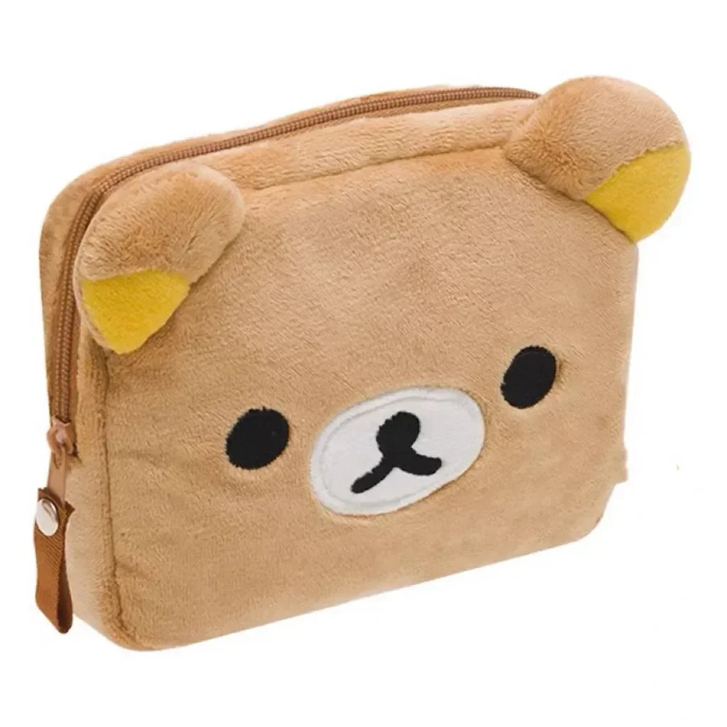 San-X Rilakkuma Plush Pouch: Soft Bear Makeup Bag & Pen Case – Cute Vanity Organizer & Kawaii Accessory