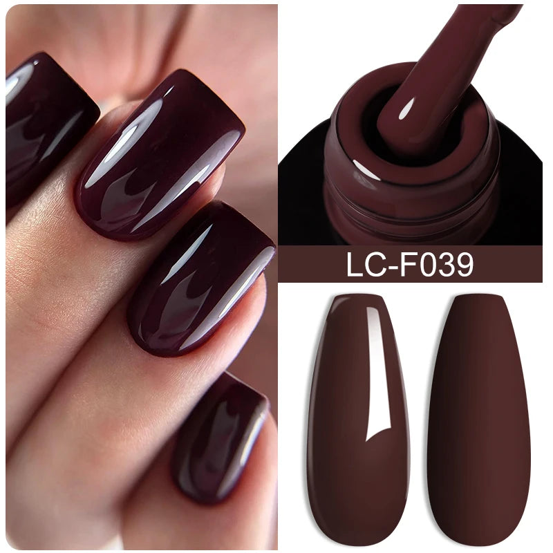 LILYCUTE 7ml Coffee Brown Dark Red Winter Nail Gel Polish Autumn Winter Color Semi Permanent Soak Off UV LED Varnish