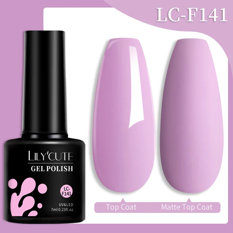 LILYCUTE 7ML 184 Colors Nail Gel Polish Shining Red Glitter Semi Permanent Nail Art Varnish Long Lasting UV LED Gel Manicure