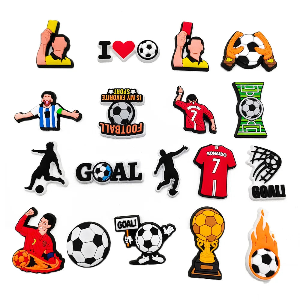 Soccer Football Sport Shoe Charms for Clogs Sandals Decoration Shoe Accessories Charms for Boys Gifts