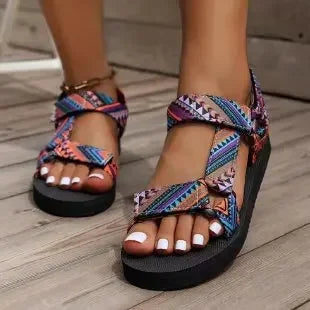 2023 Summer Flat Women's Shoes Hemp Rope Set Foot Beach Sandals Outdoor All-match Casual Slippers Large Size Women Sandals