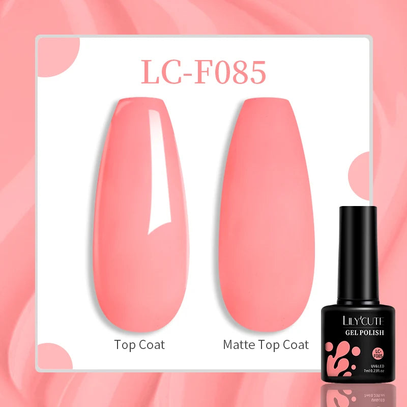 LILYCUTE 7ML Colorful Gel Nail Polish 129 Colors Long Lasting For Manicure Semi Permanent Base Top Coat Nail Art UV Gel Varnish