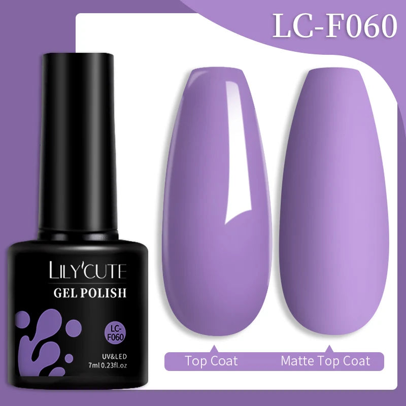 LILYCUTE 7ML 184 Colors Nail Gel Polish Shining Red Glitter Semi Permanent Nail Art Varnish Long Lasting UV LED Gel Manicure