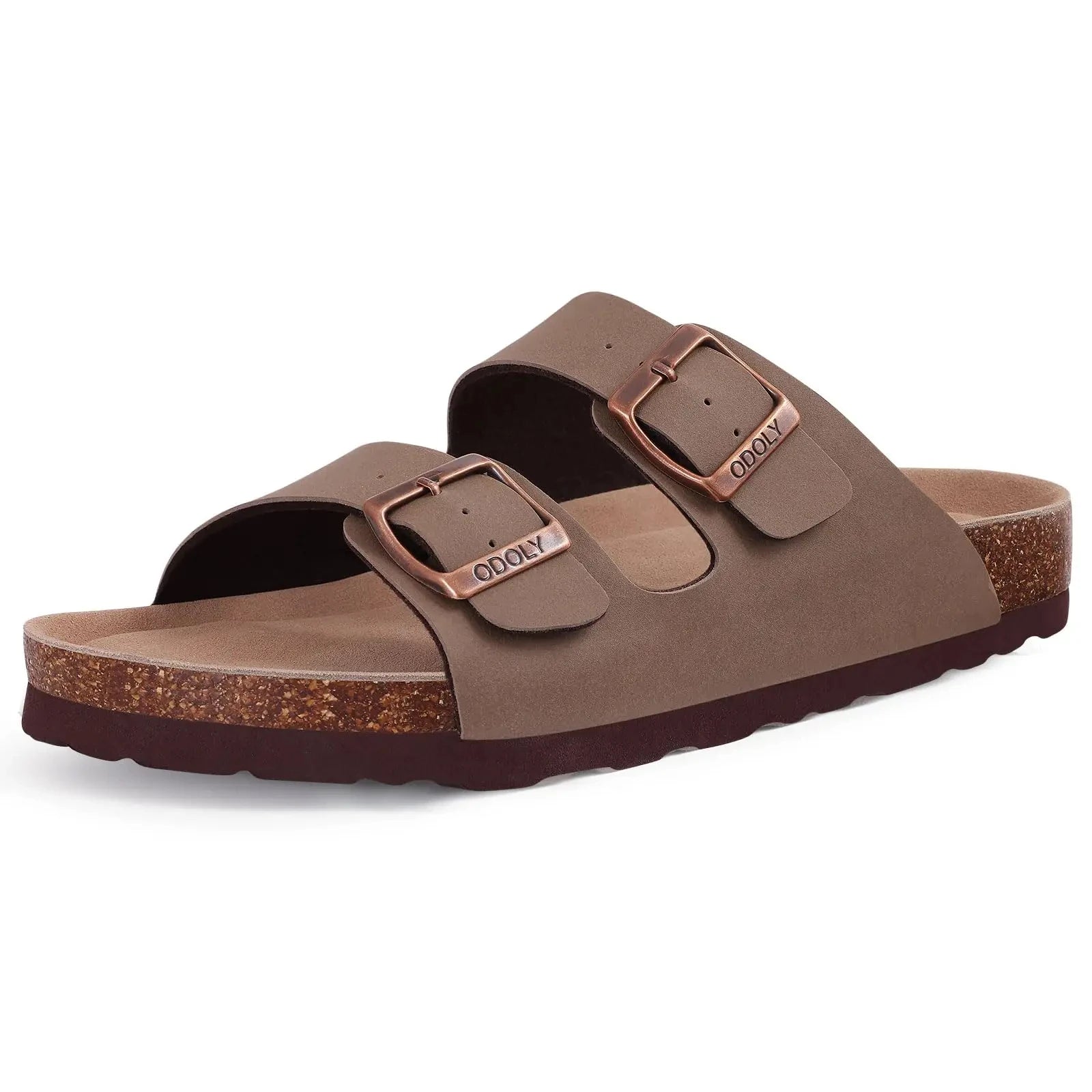 Asgard Women Cork Sole Clogs Slippers Fashion Cow Suede Flat Mules With Adjustable Buckle Men Leather Potato Shoes Beach Sandals