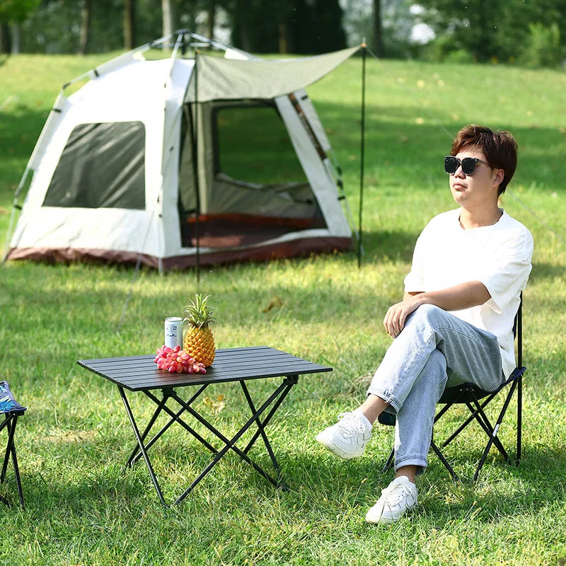 Portable Folding Camping Table Aluminium Alloy Ultralight Computer Bed Table Outdoor Garden Camp Party BBQ Picnic Foldable Table