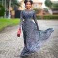 Sexy Letter Print See-Through Mesh Sheer Dress 2026 New Spring Summer Fashion Elegant Long Sleeve Club Party Long Dresses