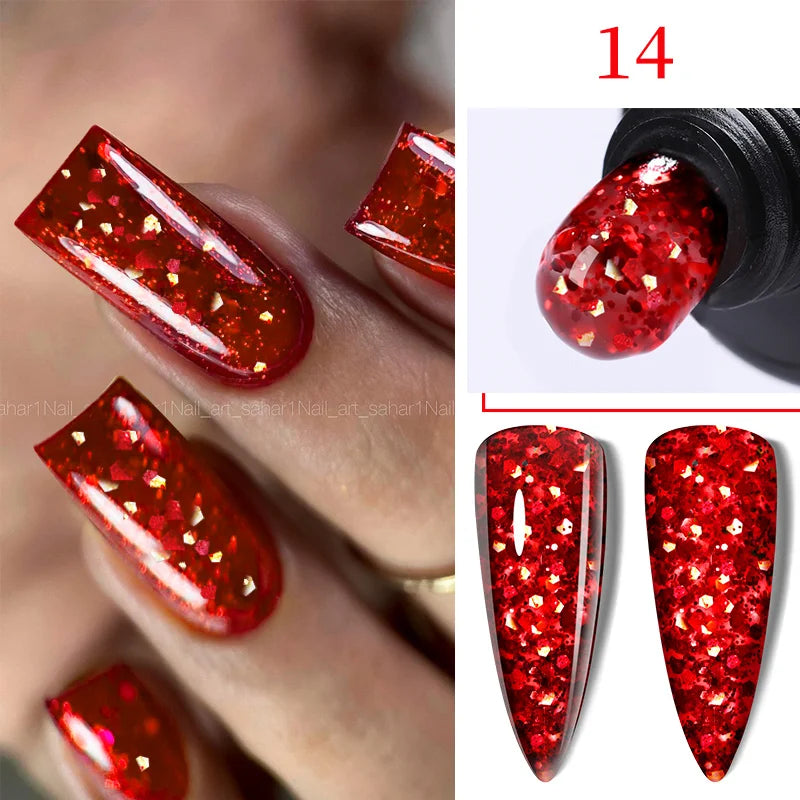 LILYCUTE Extension Nail Gel Polish Glitter Vernis Semis Permanent UV Gel For Manicure Nail Art Prolong Construction Gel