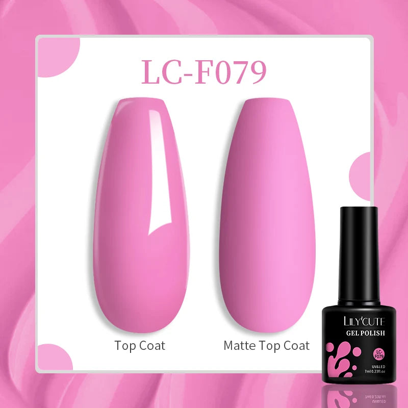 LILYCUTE 7ML Gel Nail Polish High Saturation Color For Manicure Vernis Semi Permanent Nail Art Base Top Coat UV Nail Polish