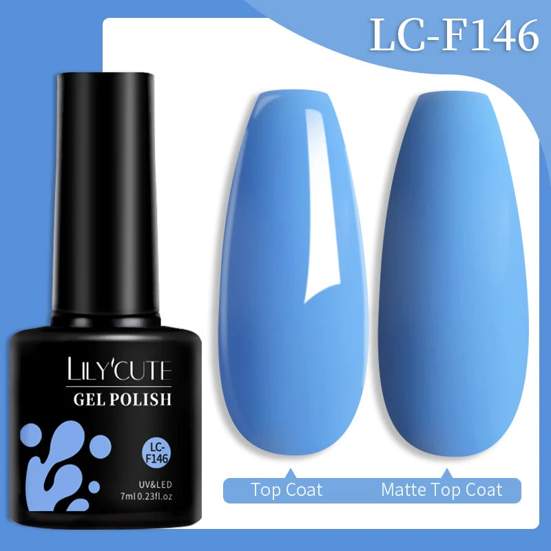 LILYCUTE 7ML 184 Colors Nail Gel Polish Shining Red Glitter Semi Permanent Nail Art Varnish Long Lasting UV LED Gel Manicure