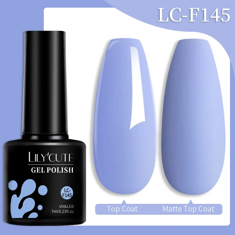 LILYCUTE 7ML 184 Colors Nail Gel Polish Shining Red Glitter Semi Permanent Nail Art Varnish Long Lasting UV LED Gel Manicure