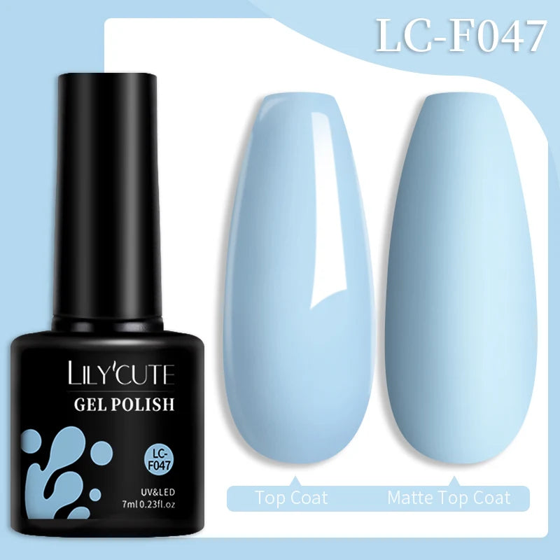 LILYCUTE 7ML 184 Colors Nail Gel Polish Shining Red Glitter Semi Permanent Nail Art Varnish Long Lasting UV LED Gel Manicure