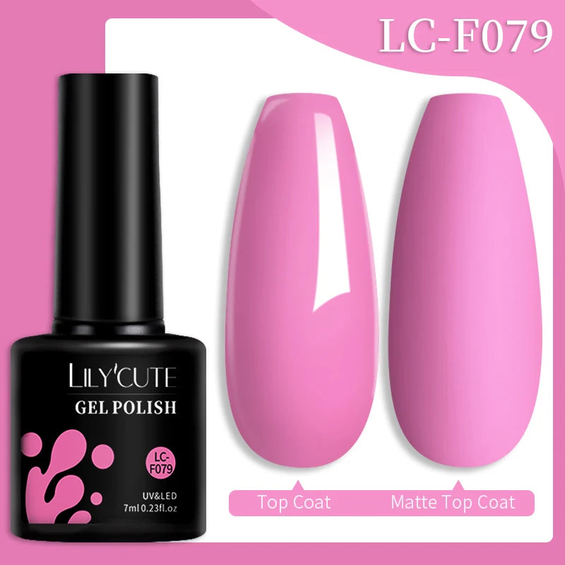 LILYCUTE 7ML 184 Colors Nail Gel Polish Shining Red Glitter Semi Permanent Nail Art Varnish Long Lasting UV LED Gel Manicure