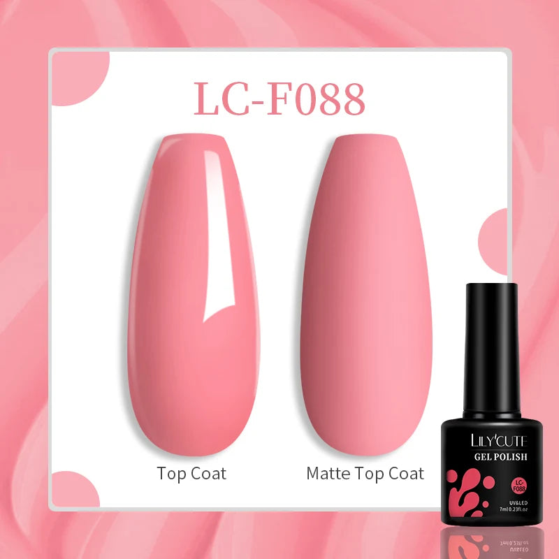 LILYCUTE 7ML Gel Nail Polish High Saturation Color For Manicure Vernis Semi Permanent Nail Art Base Top Coat UV Nail Polish