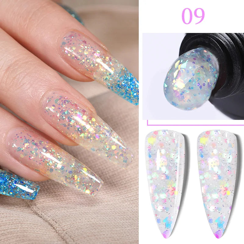 LILYCUTE Extension Nail Gel Polish Glitter Vernis Semis Permanent UV Gel For Manicure Nail Art Prolong Construction Gel