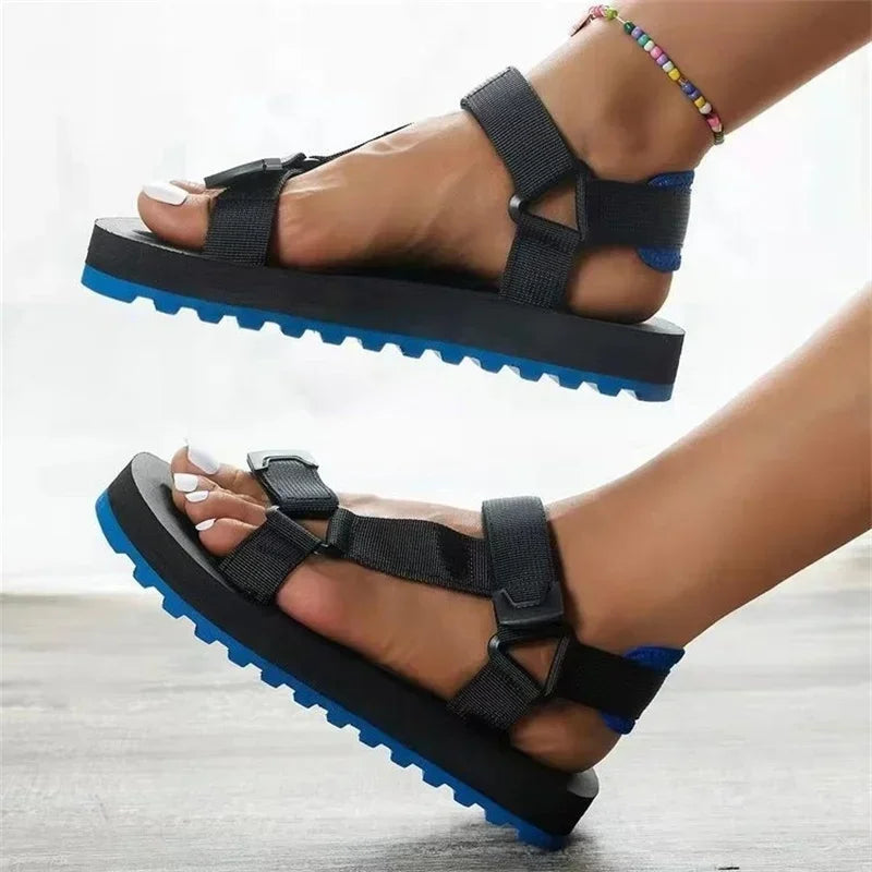 2023 Summer Flat Women's Shoes Hemp Rope Set Foot Beach Sandals Outdoor All-match Casual Slippers Large Size Women Sandals